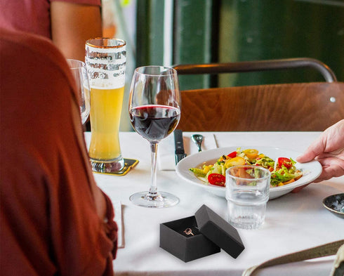 Dedoot Ring Earring Gift Boxes 30 Pieces Small Kraft Jewelry Box 2x2x1.2 Inch Square Cardboard Jewelry Gift Box with Velvet Cushion, Black