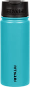 Fifty/Fifty, Double Wall Vacuum Insulated Caf© Water Bottle, Stainless Steel, Flip Cap w/Wide Mouth