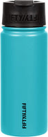 Fifty/Fifty, Double Wall Vacuum Insulated Caf© Water Bottle, Stainless Steel, Flip Cap w/Wide Mouth