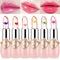 Flower Lip Gloss Crystal Jelly Lipstick, 6 Packs Long Lasting Nutritious Lip Balm Lips Moisturizer Magic Temperature Color Change Lipgloss (pink)