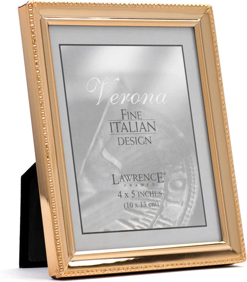 Lawrence Frames Classic Bead Picture Frame, 4x5, Gold