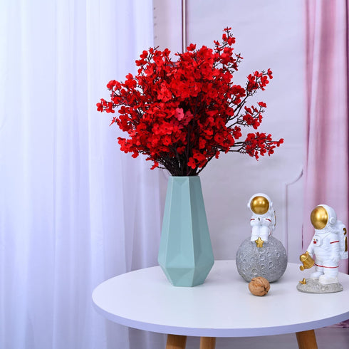 Babys Breath Silk Flowers 6 Bundle Red Flowers Gypsophila Fake Baby's Breath European Artificial Flowers with Stem Real Touch Artificial Gypsophila for Christmas Home Wedding DIY Flowers Party Decor