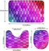 Bathroom Rugs Sets 3 Piece Non Slip Absorbent Bathroom Rugs and Mats Sets-Colorful Rainbow Mermaid Fish Scales