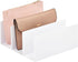 mDesign Plastic Purse and Handbag Organizer - Closet Storage System for Zipper Tote Bag, Purse, Clutch, Wallet, Pocket Book Organization - 3 Sections - Lumiere Collection - White