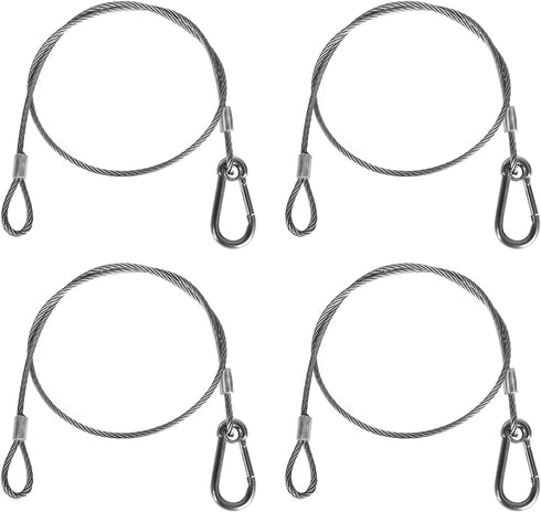 Safety Cable Lock, Stainless Steel Cable with Loops Heavy Duty Bike Lock Hook Flexible Security Steel Cable Wire Lock and Chain for Luggage Hanging Light Plant Picture