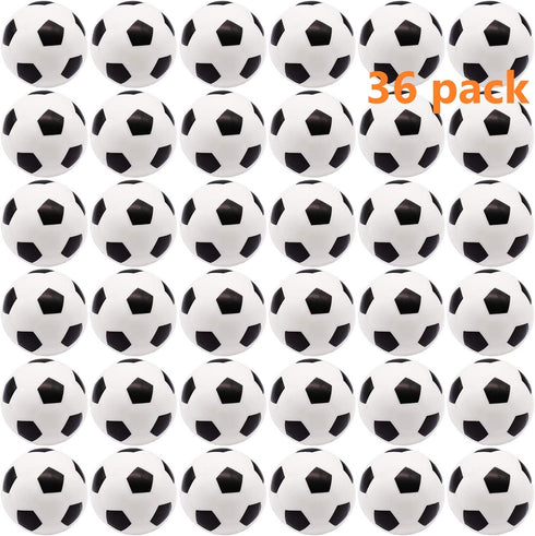 36 Pack Mini Stress Balls Squishy Soccer Ball 2 Inch Stress Anxiety Relief Squeeze Ball for School Carnival Reward Party Bag Gift Fillers Ports Theme Party Favor Toys Birthday Party Football Game