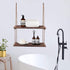 Liltime Window Plant Hanging Shelves?2 Tier Window Wall Hanging Shelf for Plant Photo Frames Decorations Display Decor for Window Kitchen Bathroom Bedroom(Rustic Brown)