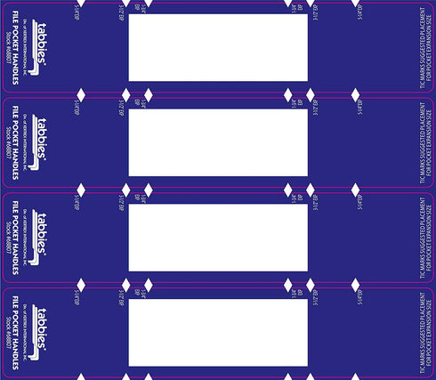 Tabbies 9-5/8 x 2 Inches File Pocket Handles, Dark Blue/White, 48 per Pack (TAB68807)