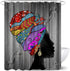 African American Woman Pretty Girl Shower Curtain Polyester Fabric Shower Curtain 72 X72 inch with Hooks Waterproof African Shower Curtains for Bathroom Durable Afro Lady Shower Curtain
