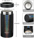 4-in-1 Skinny Can Cooler Double Wall Stainless Steel Insulated Can Holder,Can Coozie, Works With 12 Oz Slim Can,Standard Cans,Beer Bottles & As Pint Cups(Glitter Dark)