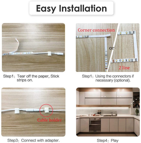WOBANE Under Counter Light, Dimmable LED Under Cabinet Lighting, 6 PCS LED Strip Light Bars with Remote Control for Kitchen,Shelf,Pantry,Showcase,Desk,Cupboard 6000K White, Timing, 16W 1500LM,9.8 ft