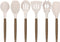 Silicone Kitchen Utensils Set, Deedro 7 Pieces Cooking Utensils Set Silicone Spatula Set with Natural Acacia Wooden Handle, High Heat Resistant Kitchen Gadgets Tools Set, Khaki