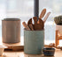 DOWAN Kitchen Utensil Holder, 7.2? Extra Large Farmhouse Utensil Holders for Countertop, Heavy Ceramic Utensil Crock, Anti Slip & Scratch Cork Bottom, Teal Utensil Organizer for Home Décor