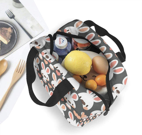 antspuent Cute Little Bunnies Lunch Bag for Women Girls Kids Insulated Picnic Pouch Thermal Cooler Tote Bento Large Meal Prep Cute Bag Big Leakproof Soft Bags for Lunch Box, Camping, Travel, Fishing