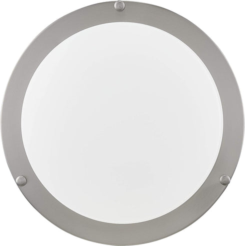 Gruenlich LED Flush Mount Ceiling Lighting Fixture, 11 Inch Dimmable 19W (125W Replacement) 1220 Lumen, Metal Housing with Nickel Finish, ETL and Damp Location Rated (5000K-Daylight White)