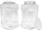 ljdeals 1 Gallon Clear Plastic Storage Containers Grip Jars, Wide Mouth Square Canisters, Pack of 2, BPA Free, Food Safe, Made in USA