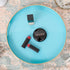 MAONAME 13" Round Tray, Blue Serving Tray with Handles, Modern Decorative Tray for Coffee Table, Plastic Ottoman Tray for Ottoman, Bathroom, Decor