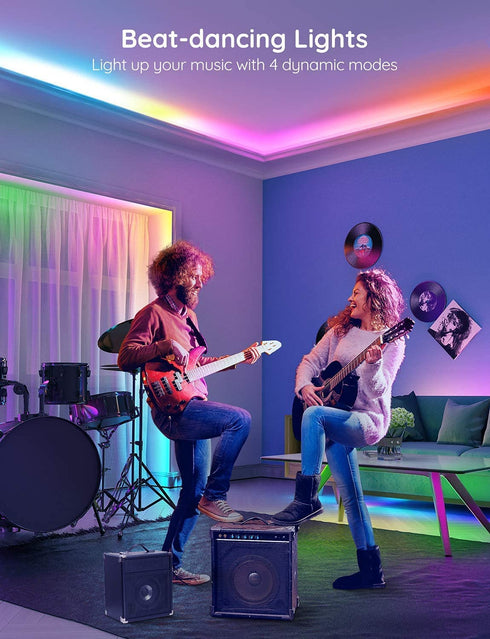 Govee 16.4ft RGBIC LED Strip Lights, Segmented Control, App Control via Bluetooth, Remote and Control Box, Enhanced Music Mode, Scene Modes for Parties, Room, Kitchen, Holiday