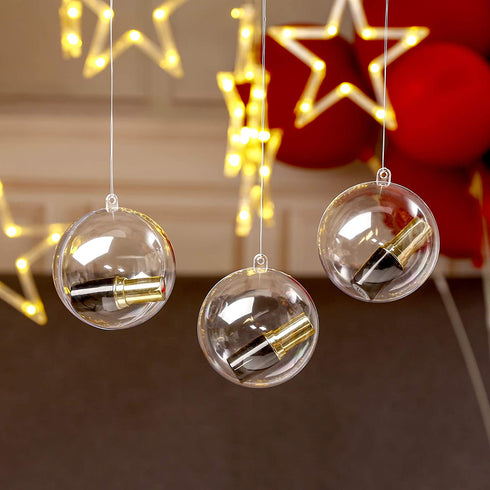 AMS 10pcs Christmas DIY Clear Thickeness Acrylic Fillable Balls, Plastic Clear Plastic Ornaments Balls Fillable Wedding Party Decor for Wedding,Thanksgiving,Party(4.72˜™, Clear)