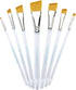 Aqualon Royal and Langnickel Short Handle Paint Brush Set, Angular, 7-Piece