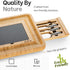 MITBAK Charcuterie Board Tray with 12 Cheese Utensils | Bamboo Cheese Board Serving Tray | Cutting Board Platter Housewarming, Wedding Mom Gifts| 16 x 13 x 2 "
