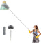 Abealv Telescoping Microfiber Duster Extendable Cobweb Duster, High Ceiling Stainless Steel Long Dusters?Scratch-Resistant Bendable Duster, 100 inches Extension Pole Cleaning Tools (Dark Gray)
