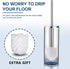 Gricol Toilet Brush and Holder, 304 Stainless Steel Freestanding Long Handle 2 Toilet Brush Head Toilet Bowl for Bathroom
