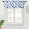 Haperlare Blue Leaf Flower Printed Valance Curtains for Kitchen Cafe Curtains, Floral Print Bathroom Window Curtains, Multi Color Window Treatment, 54" x 15", Navy Blue/Light Blue