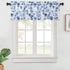 Haperlare Blue Leaf Flower Printed Valance Curtains for Kitchen Cafe Curtains, Floral Print Bathroom Window Curtains, Multi Color Window Treatment, 54" x 15", Navy Blue/Light Blue
