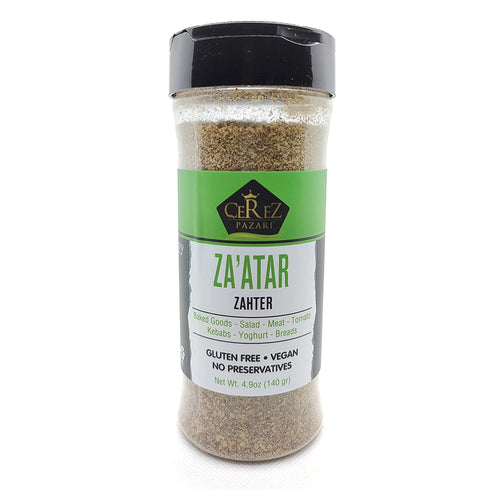 Cerez Pazari Zaatar Mediterranean Seasoning 4.9 oz (Zaatar/Zatar/Zahtar) Premium Grade, %100 Natural, Freshly Packed, Non-GMO, Gluten Free, No Preservatives