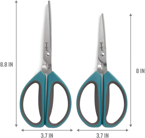 Goodful All Purpose Kitchen Shears, Heavy Duty Stainless Steel Scissors, Comfort Grip, Micro-Serrated