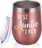 Best Auntie Ever Wine Tumbler, Funny Auntie Birthday Gifts for New Aunt to Be for Mother's Day, Christmas Xmas Present, 12 Oz Stainless Steel Wine Tumbler Auntie Sippy Cup