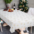 Christmas Tablecloth, Gold Snowflake Table Cloth, Xmas Sparkling Metallic Tablecloths for Dining Kitchen Winter Holiday, Waterproof Table Cover for Party Home Decor, Rectangle 57 x 120 inch