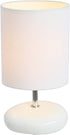Simple Designs LT2005-WHT Stonies Small Stone Look Bedside Table Lamp, White