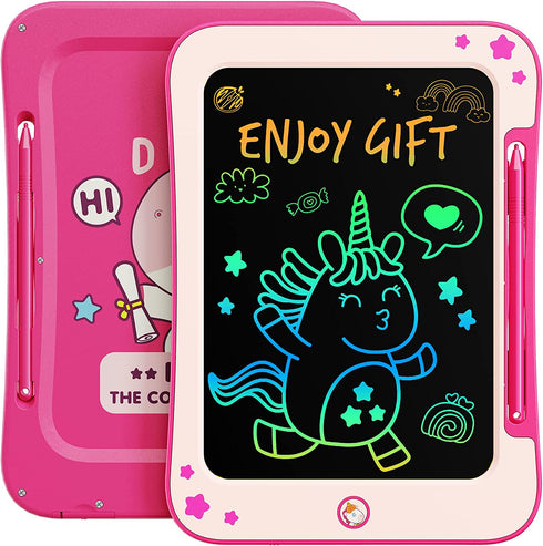 KOKODI Erasable 8.5 Inch LCD Writing Tablet Girls Unicorn Toys 3 4 5 6 7 8 Years Old Birthday Gifts, Reusable Doodle Board Drawing Pad, Educational Travel Learning Game for Toddler Girls Toys 3-6 Age