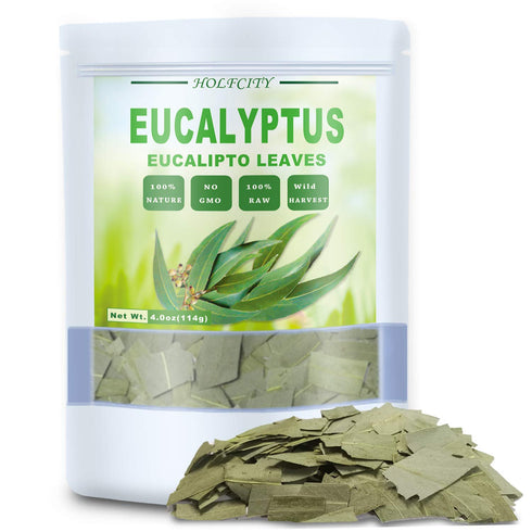 100% Natural Dried Eucalyptus Leaves, Eucalyptus Herbal Tea, Cut and Shifted, Bulk Bag (4 oz)