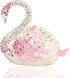 Hophen Diamond Swan Trinket Keepsake Box Hinged Figurine Collectible Ring Holder Wedding Favor Gift (Pink)