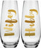 Slant Wifey & Hubby Stemless Champagne Glasses - Set of 2