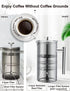 French Press Portable Coffee Maker - 4 Level Filtration System, 34 Oz 304 Stainless Steel Coffee Press, Tea Maker, No Coffee Grounds, with 2 Extra Screens & Spoon, Rust-Free, Dishwasher Safe, BPA Free (Silver)