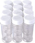 12 Pack of 6 Oz. Empty Clear Plastic Spice Bottles with White Sprinkle Top Lids For Storing and Dispensing Salt, Sweeteners and Spices - Food-Grade Spice Jars for Kitchen and Home Spice Organization