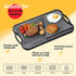 Overmont Pre-seasoned 17x9.8" Cast Iron Reversible Griddle Grill Pan with handles for Gas Stovetop Open Fire Oven, One tray, Scrapers Included