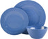 Gibson Home Brist Melamine Dinnerware Set, Service for Four (12pcs), Blue