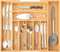 Bamboo Expandable Drawer Organizer for Kitchen Utensils ,Multifunctional Silverware Organizer/Flatware Drawer Organizer and Cutlery Tray for Silverware, Flatware, Knives .etc( 9 Slots ,Natural)