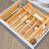Bamboo Expandable Drawer Organizer for Kitchen Utensils ,Multifunctional Silverware Organizer/Flatware Drawer Organizer and Cutlery Tray for Silverware, Flatware, Knives .etc( 9 Slots ,Natural)