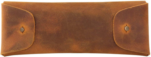 Londo Genuine Leather Retro Pen and Pencil Case - Metal Snap Fastener, Pencil Pouch Stationery Bag