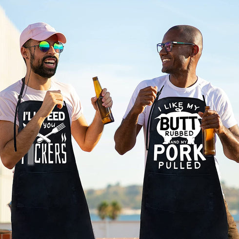 2 Pack-Funny Aprons for Men Birthday Gifts for Dad Mens Gifts Birthday Gifts for Men Kitchen Chef Grilling Cooking BBQ Apron