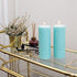 CANDWAX 3x8 Pillar Candle Set of 2 - Decorative Rustic Candles Unscented and No Drip Candles - Ideal as Wedding Candles or Large Candles for Home Interior - Light Turquoise Candles