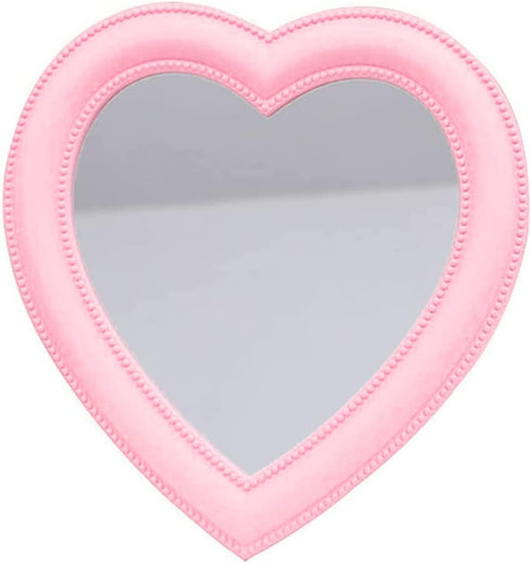 Heart Makeup Mirror Heart Mirror Cosmetic Mirror Wall Desktop Mirror Bedroom Mirror Gift for Women (Light Pink)