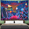 Trippy Mountain and Planet Tapestry Hippie Tornado Waves Tapestry Retro Abstract Space Landscape Tapestry Psychedelic Galaxy Stars Tapestry Wall Hanging for Room