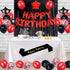 Fancypartyshop 16TH Birthday Party Decorations Supplies Red Black Later Balloons Happy Birthday Cake Topper Sash Foil Black Curtains Foil Star Balloons Number Red 16